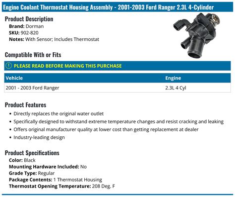 2003 ford ranger thermostat housing metal|torque specs for thermostat housing.